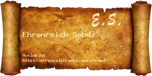 Ehrenreich Sebő névjegykártya
